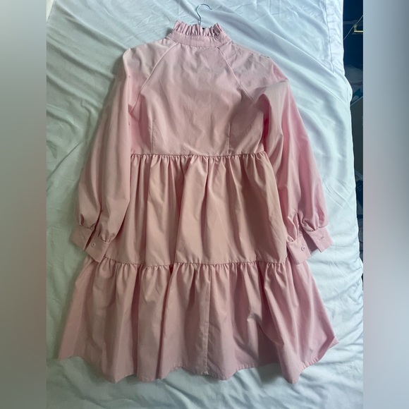 Pink dress with smock neck. - Picture 2 of 3